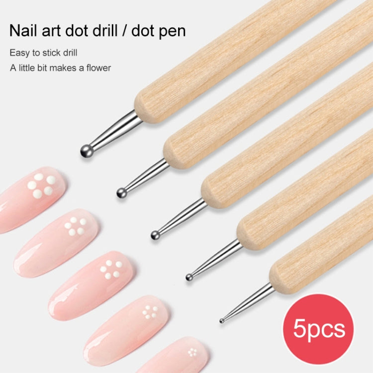 5pcs / Set Dual Head Nail Art Dot Pen Nail Tools - Nail Art Equipment by PMC Jewellery | Online Shopping South Africa | PMC Jewellery | Buy Now Pay Later Mobicred