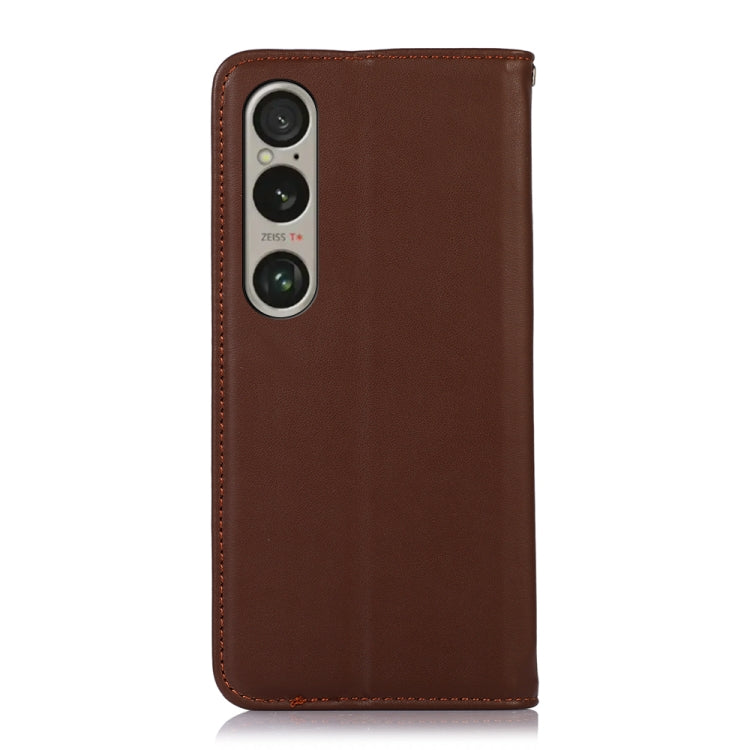 For Sony Xperia 1 VI KHAZNEH Nappa Top Layer Cowhide Leather Phone Case(Brown) - Sony Cases by PMC TechLife | Online Shopping South Africa | PMC TechLife | Buy Now Pay Later Mobicred