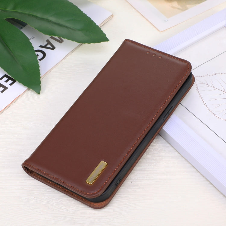 For Sony Xperia 5 VI KHAZNEH Nappa Top Layer Cowhide Leather Phone Case(Brown) - Sony Cases by PMC TechLife | Online Shopping South Africa | PMC TechLife | Buy Now Pay Later Mobicred