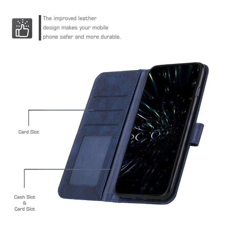 For Motorola Edge 2024 Stitching Calf Texture Buckle Leather Phone Case(Blue) - Motorola Cases by PMC Jewellery | Online Shopping South Africa | PMC Jewellery | Buy Now Pay Later Mobicred