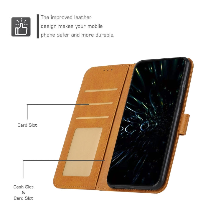 For Motorola Edge 2024 Stitching Calf Texture Buckle Leather Phone Case(Yellow) - Motorola Cases by PMC Jewellery | Online Shopping South Africa | PMC Jewellery | Buy Now Pay Later Mobicred