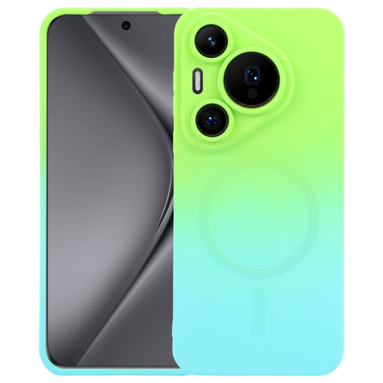 For Huawei Pura 70 Liquid TPU Silicone Gradient MagSafe Phone Case(Cyan Blue) - free shipping - PMC Jewellery - Order now!