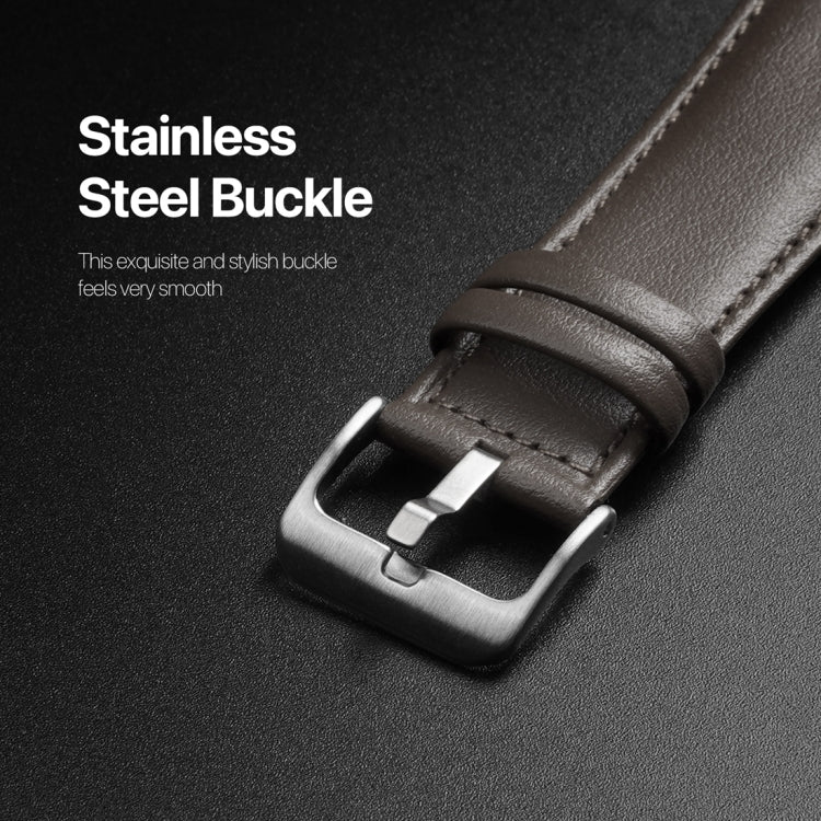 For Apple Watch SE 2023 44mm DUX DUCIS YS Series Genuine Leather Watch Band(Grey) - Watch Bands by DUX DUCIS | Online Shopping South Africa | PMC Jewellery | Buy Now Pay Later Mobicred