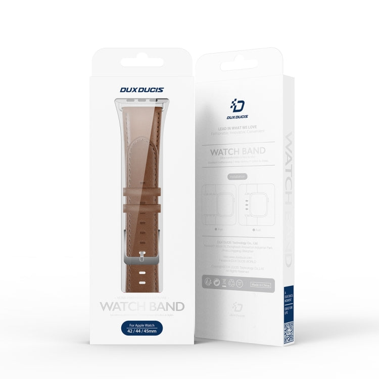 For Apple Watch SE 2023 40mm DUX DUCIS YS Series Genuine Leather Watch Band(Brown) - Watch Bands by DUX DUCIS | Online Shopping South Africa | PMC Jewellery | Buy Now Pay Later Mobicred