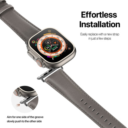 For Apple Watch Ultra 2 49mm DUX DUCIS YS Series Genuine Leather Watch Band(Grey) - Watch Bands by DUX DUCIS | Online Shopping South Africa | PMC Jewellery | Buy Now Pay Later Mobicred