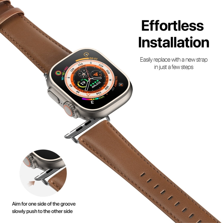 For Apple Watch 2 42mm DUX DUCIS YS Series Genuine Leather Watch Band(Brown) - Watch Bands by DUX DUCIS | Online Shopping South Africa | PMC Jewellery | Buy Now Pay Later Mobicred