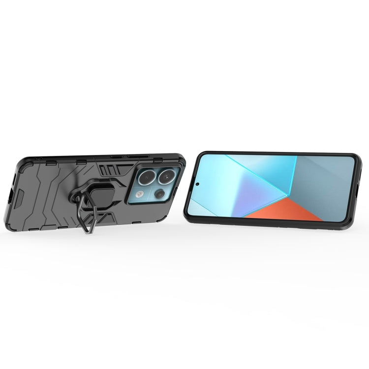 For Xiaomi Redmi Note 13 Pro Shockproof PC + TPU Holder Phone Case(Black) - Xiaomi Cases by PMC TechLife | Online Shopping South Africa | PMC TechLife | Buy Now Pay Later Mobicred