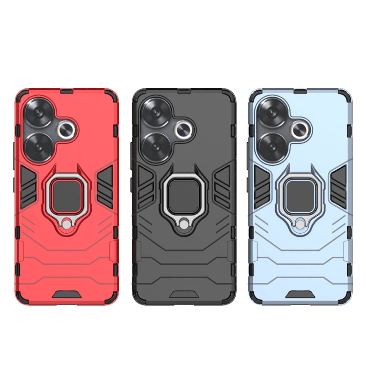 For Xiaomi Poco F6 Shockproof PC + TPU Holder Phone Case(Red) - Xiaomi Cases by PMC TechLife | Online Shopping South Africa | PMC TechLife | Buy Now Pay Later Mobicred