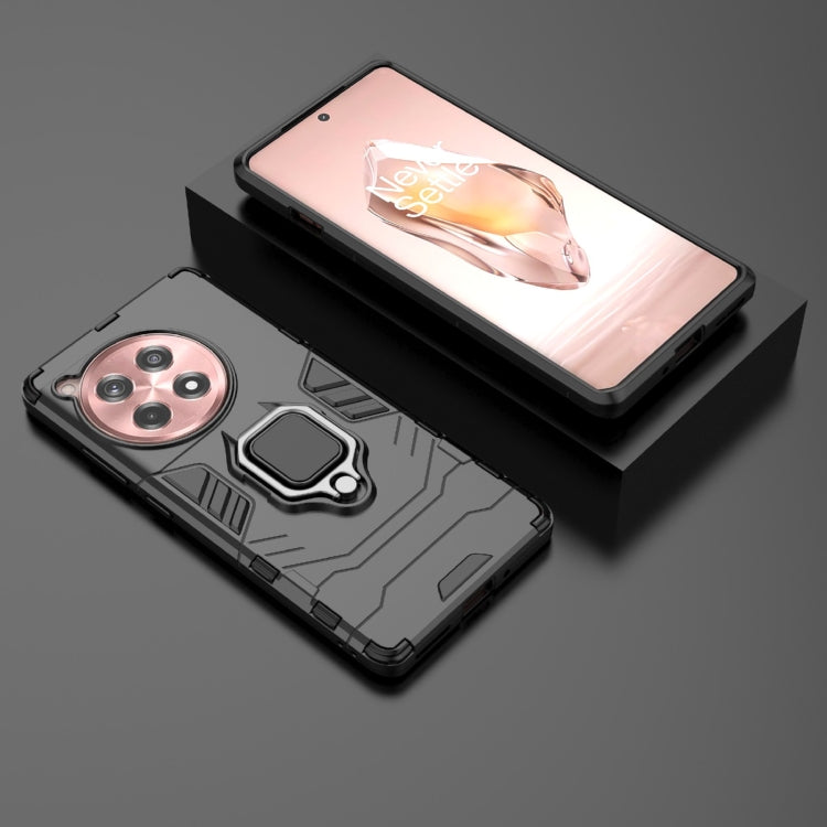 For OnePlus 12R / Ace 3 5G Shockproof PC + TPU Holder Phone Case(Black) - OnePlus Cases by PMC TechLife | Online Shopping South Africa | PMC TechLife