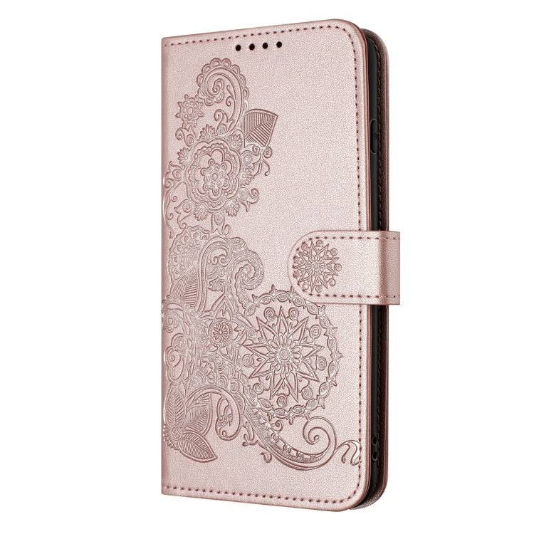 For Samsung Galaxy S23 FE Datura Flower Embossed Flip Leather Phone Case(Rose Gold) - Galaxy S23 FE 5G Cases by PMC TechLife | Online Shopping South Africa | PMC TechLife