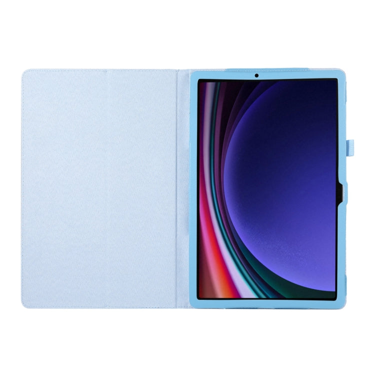 For Samsung Galaxy Tab S9 Litchi Texture Leather Tablet Case with Holder(Sky Blue) - Other Galaxy Tab PC by PMC Jewellery | Online Shopping South Africa | PMC Jewellery | Buy Now Pay Later Mobicred