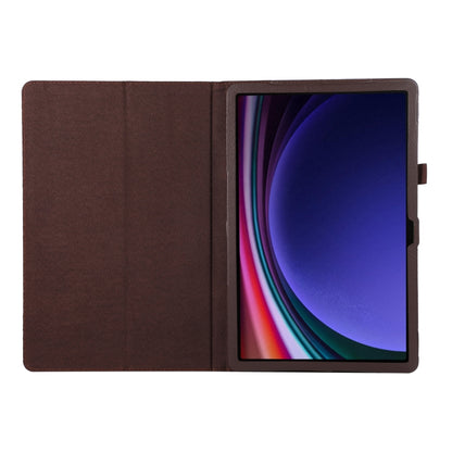 For Samsung Galaxy Tab S9+ / S10+ Litchi Texture Leather Tablet Case with Holder(Brown) - Other Galaxy Tab PC by PMC Jewellery | Online Shopping South Africa | PMC Jewellery | Buy Now Pay Later Mobicred