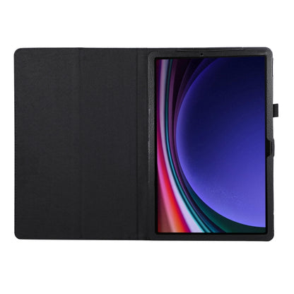 For Samsung Galaxy Tab S9 Ultra Litchi Texture Leather Tablet Case with Holder(Black) - Other Galaxy Tab PC by PMC Jewellery | Online Shopping South Africa | PMC Jewellery | Buy Now Pay Later Mobicred