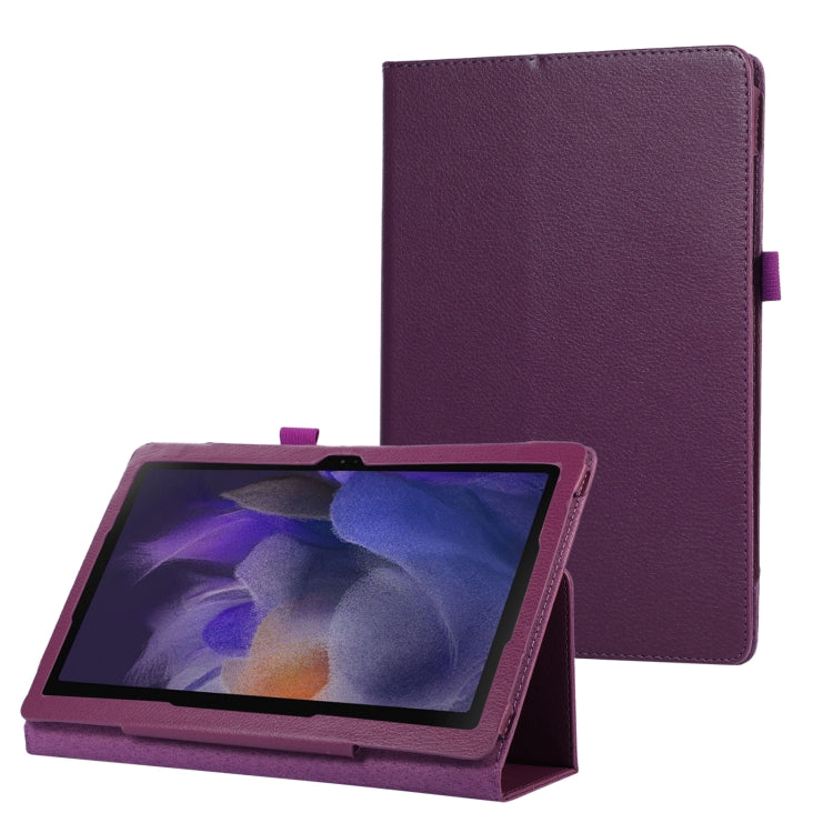 For Samsung Galaxy Tab A9+ Litchi Texture Leather Tablet Case with Holder(Purple) - Galaxy Tab A9+ by PMC Jewellery | Online Shopping South Africa | PMC Jewellery