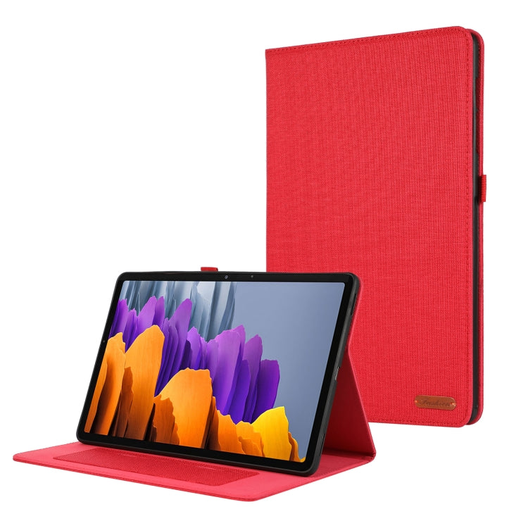 For Samsung Galaxy Tab S10 Ultra Horizontal Flip TPU + Fabric PU Leather Tablet Case(Red) - Tab S10 Ultra Cases by PMC Jewellery | Online Shopping South Africa | PMC Jewellery | Buy Now Pay Later Mobicred