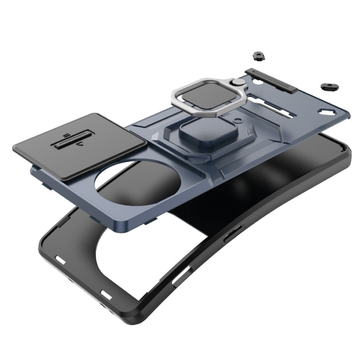 For OnePlus 11 5G Sliding Camshield TPU + PC Shockproof Phone Case with Holder(Green) - OnePlus Cases by PMC TechLife | Online Shopping South Africa | PMC TechLife | Buy Now Pay Later Mobicred