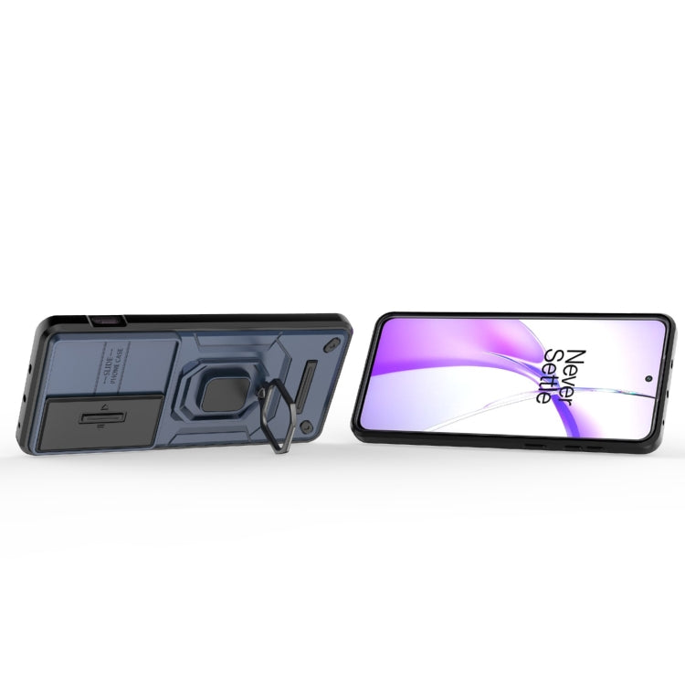 For OnePlus ACE 3V Sliding Camshield TPU + PC Shockproof Phone Case with Holder(Blue) - OnePlus Cases by PMC TechLife | Online Shopping South Africa | PMC TechLife | Buy Now Pay Later Mobicred