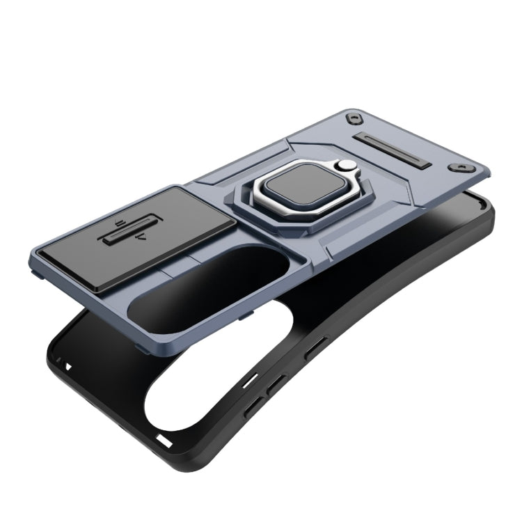 For OnePlus ACE 3V Sliding Camshield TPU + PC Shockproof Phone Case with Holder(Blue) - OnePlus Cases by PMC TechLife | Online Shopping South Africa | PMC TechLife | Buy Now Pay Later Mobicred