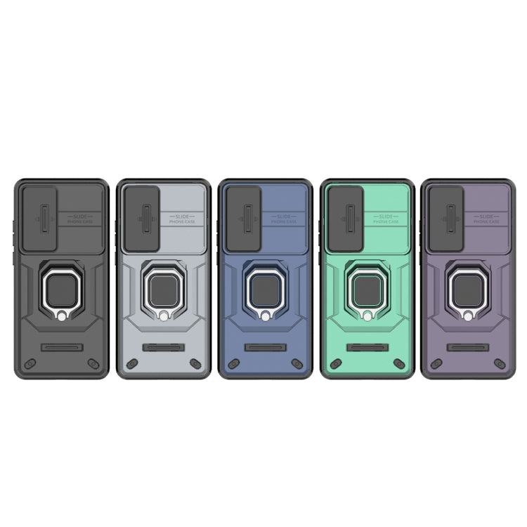 For OnePlus Nord CE4 5G Global Sliding Camshield TPU + PC Shockproof Phone Case with Holder(Grey) - OnePlus Cases by PMC TechLife | Online Shopping South Africa | PMC TechLife | Buy Now Pay Later Mobicred