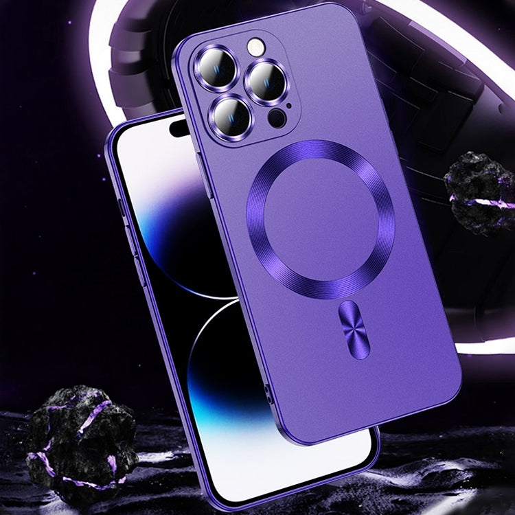 For iPhone 15 Pro Max Liquid Lens Protector Magsafe Phone Case(Dark Purple) - iPhone 15 Pro Max Cases by PMC Jewellery | Online Shopping South Africa | PMC Jewellery