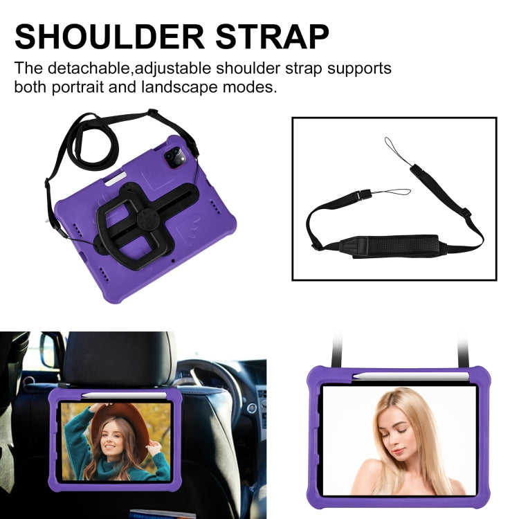 For iPad Air 11 2024 Shield 360 Rotation Handle EVA Shockproof PC Tablet Case(Purple Black) - iPad Air 11 2024 Cases by PMC TechLife | Online Shopping South Africa | PMC TechLife | Buy Now Pay Later Mobicred