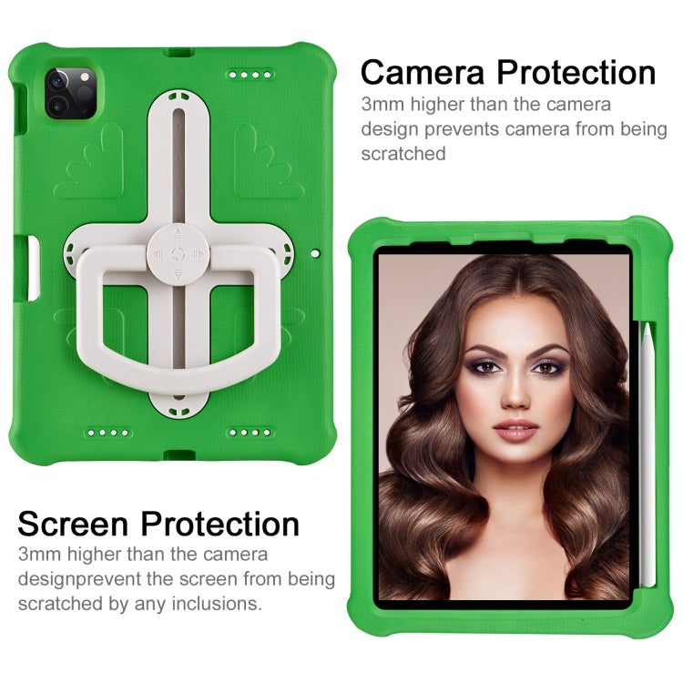 For iPad Air 11 2024 Shield 360 Rotation Handle EVA Shockproof PC Tablet Case(Green Beige) - iPad Air 11 2024 Cases by PMC TechLife | Online Shopping South Africa | PMC TechLife | Buy Now Pay Later Mobicred