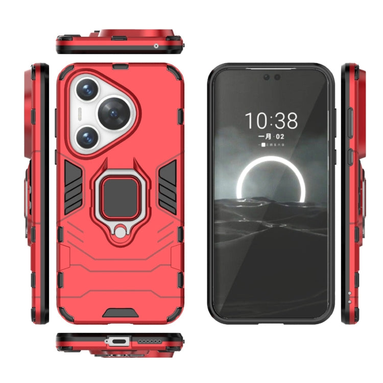 For Huawei Pura 70 Shockproof PC + TPU Holder Phone Case(Red) - Huawei Cases by PMC Jewellery | Online Shopping South Africa | PMC Jewellery | Buy Now Pay Later Mobicred