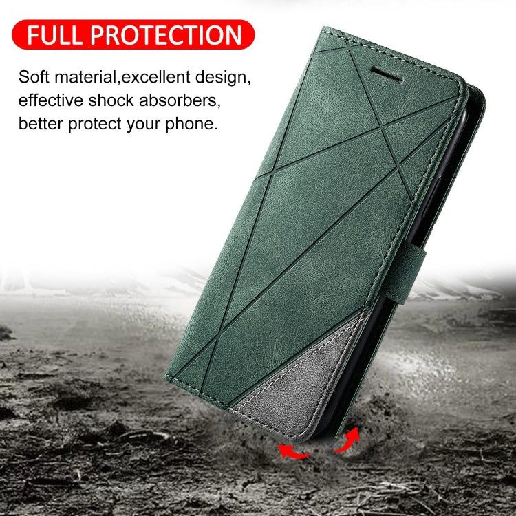 For Google Pixel 9 Pro Skin Feel Splicing Leather Phone Case(Green) - Google Cases by PMC Jewellery | Online Shopping South Africa | PMC Jewellery | Buy Now Pay Later Mobicred