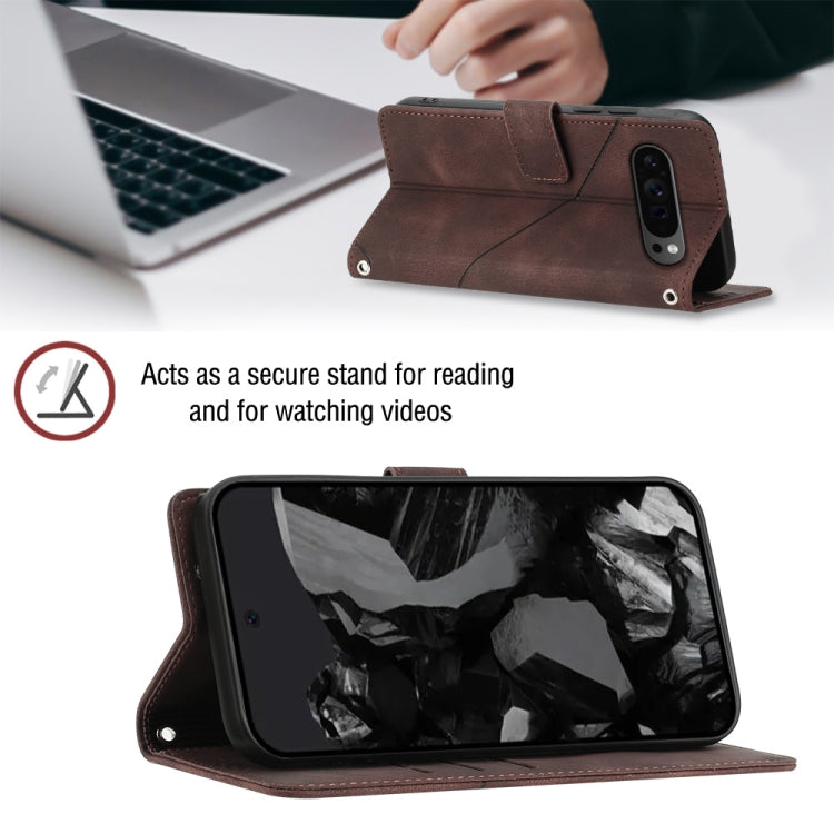 For Google Pixel 9 Pro XL Skin-feel Embossed Leather Phone Case(Brown) - Google Cases by PMC TechLife | Online Shopping South Africa | PMC TechLife | Buy Now Pay Later Mobicred