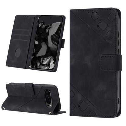 For Google Pixel 9 Pro XL Skin-feel Embossed Leather Phone Case(Black) - Google Cases by PMC Jewellery | Online Shopping South Africa | PMC Jewellery | Buy Now Pay Later Mobicred