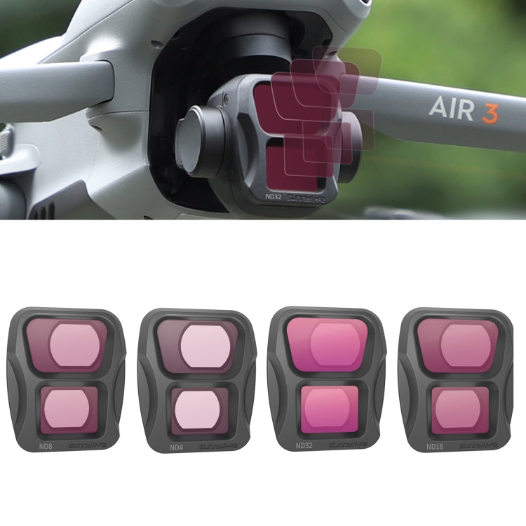 For DJI Air 3 Sunnylife Camera Lens Filter, Filter:4 in 1 ND4 ND8 ND16 ND32 - free shipping - PMC TechLife - Order now!