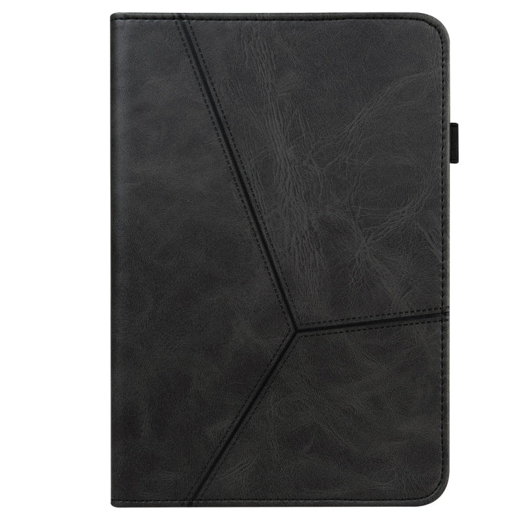 For Samsung Galaxy Tab A9 Solid Color Stripe Embossed Leather Tablet Case(Black) - free shipping - PMC TechLife - Order now!