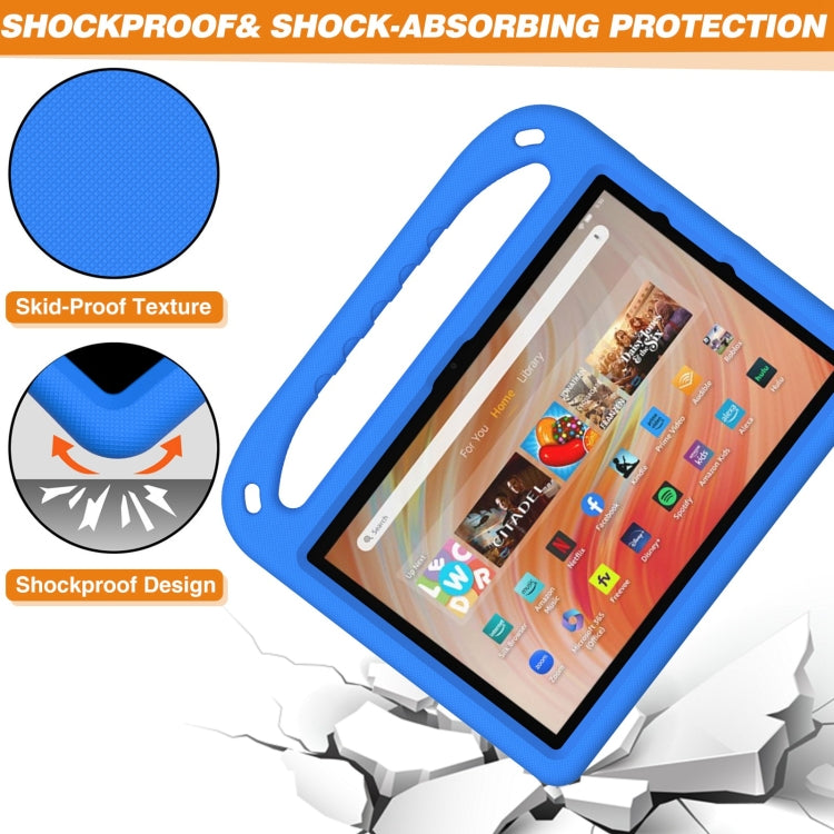 For Amazon Kindle Fire HD 10 2023 Handle EVA Shockproof Tablet Case with Holder(Blue) - Amazon by PMC TechLife | Online Shopping South Africa | PMC TechLife | Buy Now Pay Later Mobicred