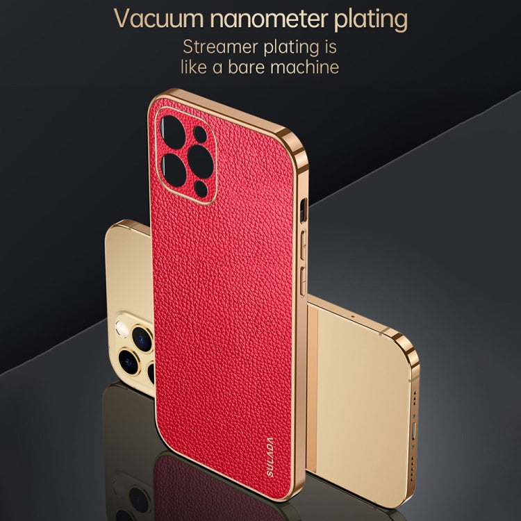 For iPhone 15 Pro Max SULADA TPU + Litchi Texture Leather Phone Case(Green) - iPhone 15 Pro Max Cases by SULADA | Online Shopping South Africa | PMC TechLife | Buy Now Pay Later Mobicred