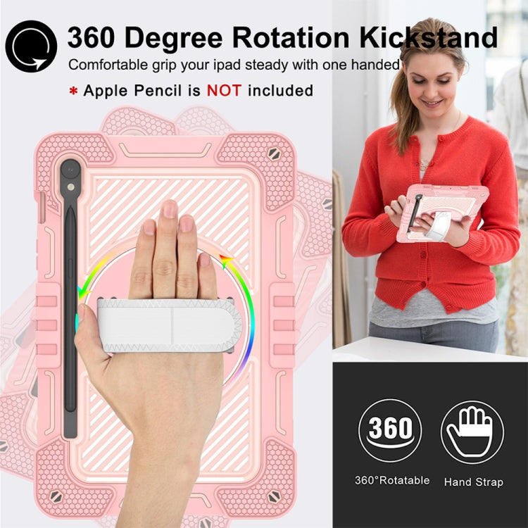 For Samsung Galaxy Tab S9 360 Degree Rotation PC Contrast Silicone Tablet Case(Rose Gold) - free shipping - PMC Jewellery - Order now!