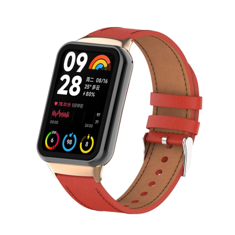For Xiaomi Smart Band 9 Pro / 8 Pro 18mm Microfiber Sewing Leather Watch Band(Red) - free shipping - PMc TechLife - Order now!