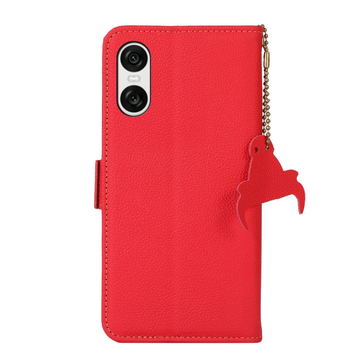 For Sony Xperia 10 VI Side-Magnetic TJ Genuine Leather RFID Phone Case(Red) - Sony Cases by PMC TechLife | Online Shopping South Africa | PMC TechLife | Buy Now Pay Later Mobicred