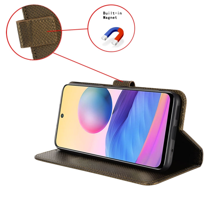 For Doogee X98 Diamond Texture Leather Phone Case(Brown) - Doogee Cases by PMC TechLife | Online Shopping South Africa | PMC TechLife | Buy Now Pay Later Mobicred