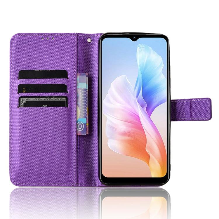 For Doogee X98 Diamond Texture Leather Phone Case(Purple) - Doogee Cases by PMC Jewellery | Online Shopping South Africa | PMC Jewellery | Buy Now Pay Later Mobicred