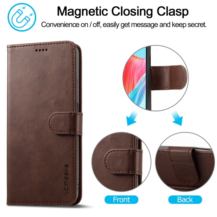 For OPPO A58 4G / A98 5G / F23 5G LC.IMEEKE Calf Texture Horizontal Flip Leather Case(Brown) - OPPO Cases by LC.IMEEKE | Online Shopping South Africa | PMC Jewellery | Buy Now Pay Later Mobicred