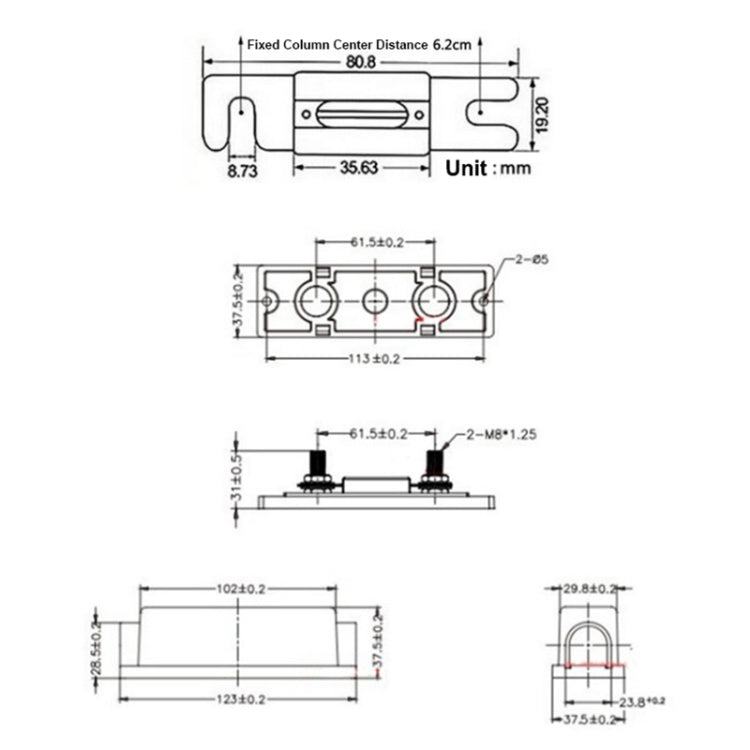 3 in 1 ANL Car Audio Modified Fuse Holder with 200A Fuse, Current:250A - Fuse by PMC TechLife | Online Shopping South Africa | PMC TechLife | Buy Now Pay Later Mobicred