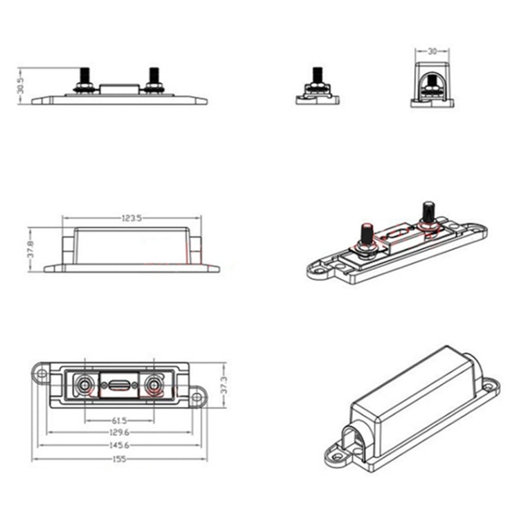 3 in 1 ANL Car Audio Modified Fuse Holder with 200A Fuse, Current:250A - Fuse by PMC TechLife | Online Shopping South Africa | PMC TechLife | Buy Now Pay Later Mobicred