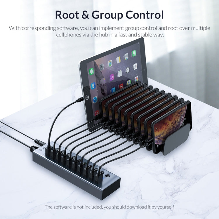 ORICO BT2U3-16AB-GY-BP 16 Ports USB 3.0 HUB with Individual Switches(UK Plug) - USB 3.0 HUB by ORICO | Online Shopping South Africa | PMC Jewellery | Buy Now Pay Later Mobicred