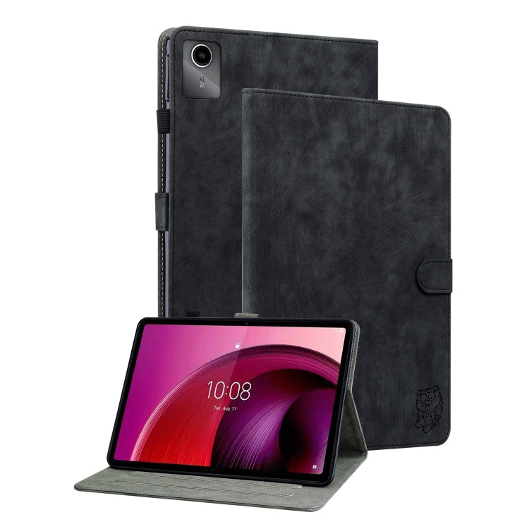 For Lenovo Tab M11/Xiaoxin Pad 11 2024 Tiger Pattern Flip Leather Tablet Case(Black) - Lenovo by PMC Jewellery | Online Shopping South Africa | PMC Jewellery | Buy Now Pay Later Mobicred