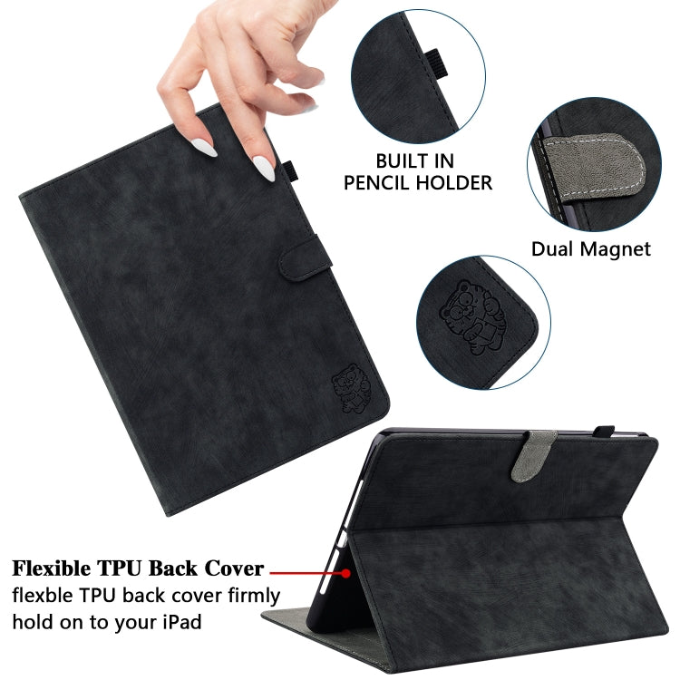 For Lenovo Tab M11/Xiaoxin Pad 11 2024 Tiger Pattern Flip Leather Tablet Case(Black) - Lenovo by PMC Jewellery | Online Shopping South Africa | PMC Jewellery | Buy Now Pay Later Mobicred