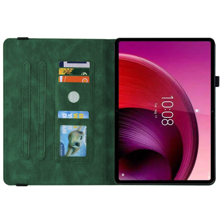 For Lenovo Tab M11/Xiaoxin Pad 11 2024 Butterfly Flower Embossed Leather Tablet Case(Green) - free shipping - PMC Jewellery - Order now!