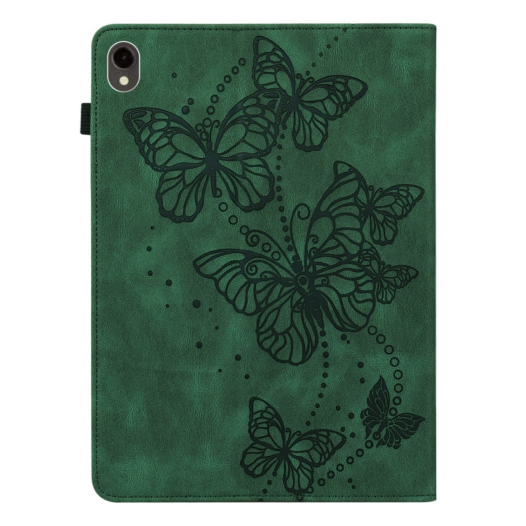 For Samsung Galaxy Tab S9 Embossed Butterfly Pattern Horizontal Flip Leather Tablet Case(Green) - Galaxy Tab S9 Cases by PMC Jewellery | Online Shopping South Africa | PMC Jewellery | Buy Now Pay Later Mobicred