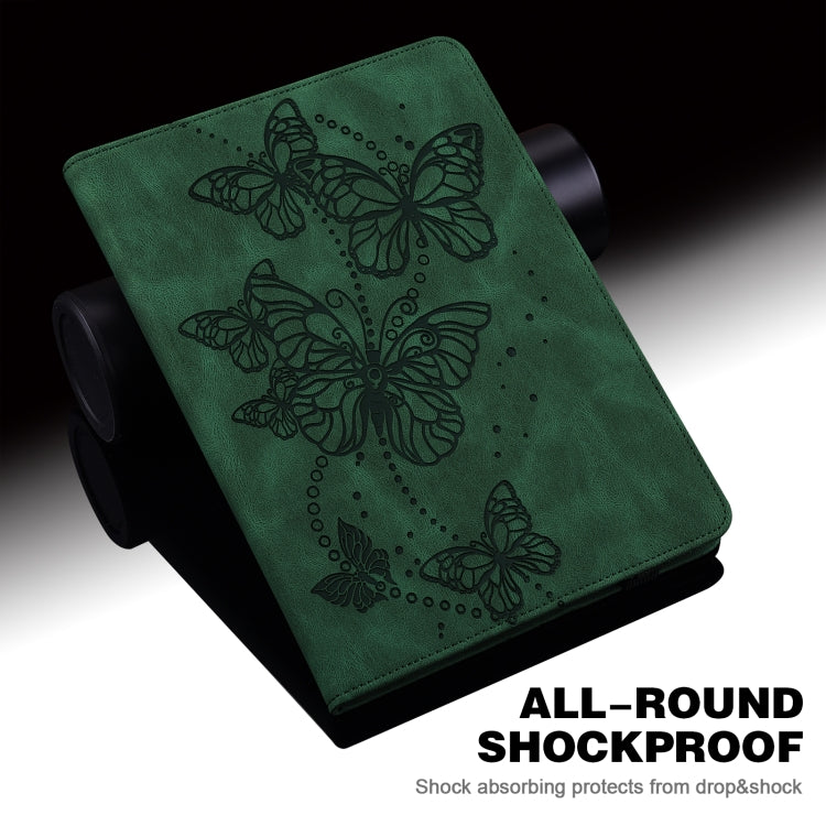 For Samsung Galaxy Tab S9 Embossed Butterfly Pattern Horizontal Flip Leather Tablet Case(Green) - free shipping - PMC Jewellery - Order now!