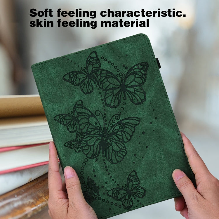 For Samsung Galaxy Tab S9 Embossed Butterfly Pattern Horizontal Flip Leather Tablet Case(Green) - Galaxy Tab S9 Cases by PMC Jewellery | Online Shopping South Africa | PMC Jewellery | Buy Now Pay Later Mobicred