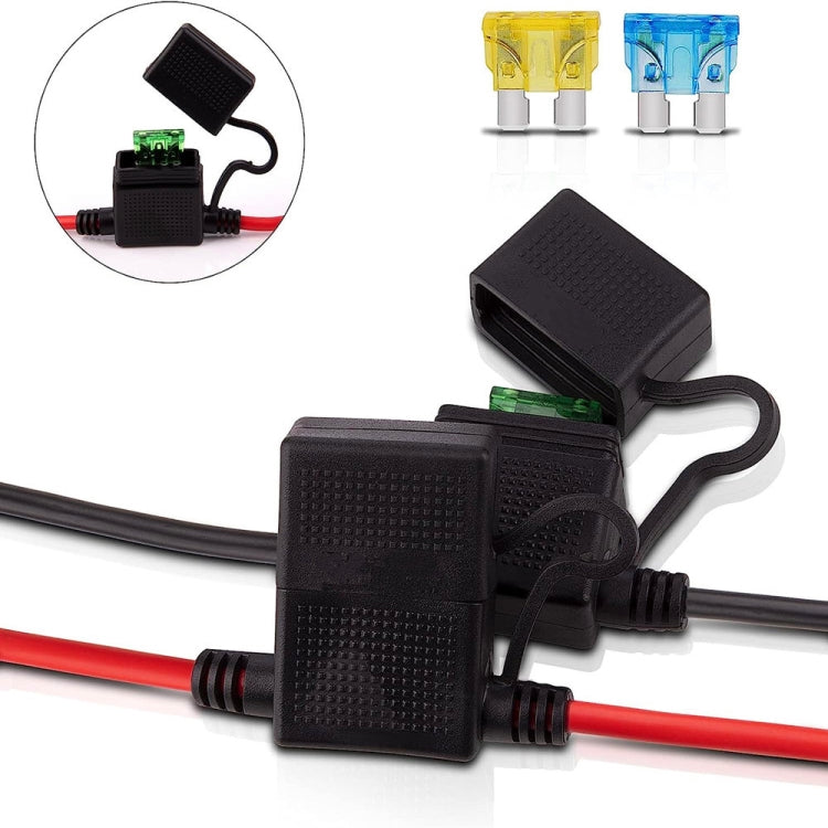 Dual Positive / Negative ATC Style Fuse Holder 10AWG Wire with Ring Terminals & 4 Connectors - DIY Cables by PMC TechLife | Online Shopping South Africa | PMC TechLife | Buy Now Pay Later Mobicred